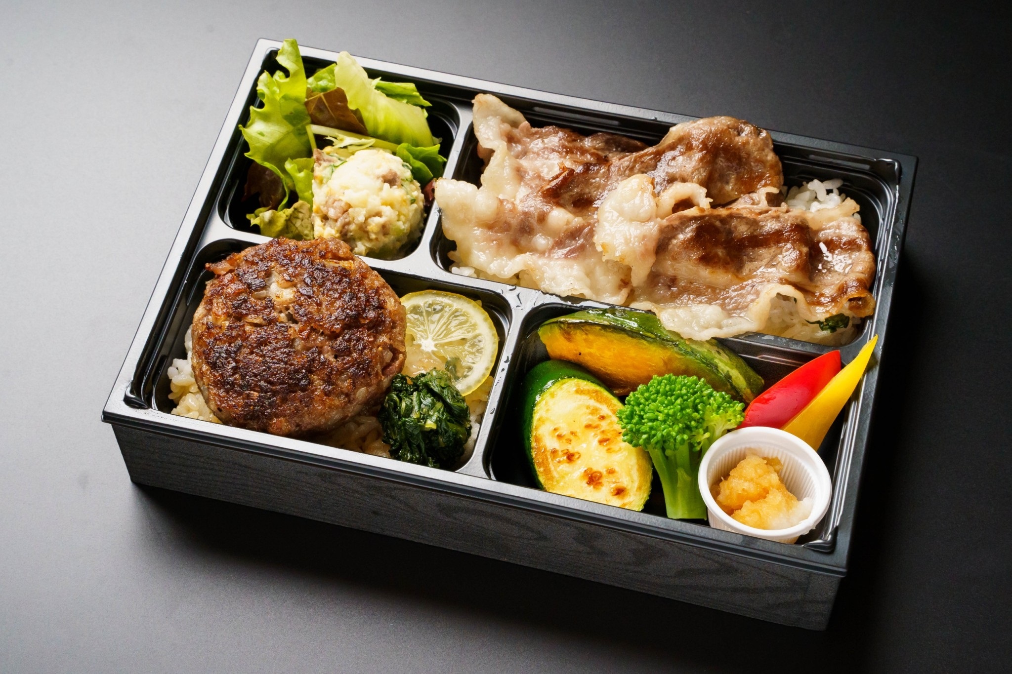 広島牛 ハンバーグステーキ&焼肉弁当