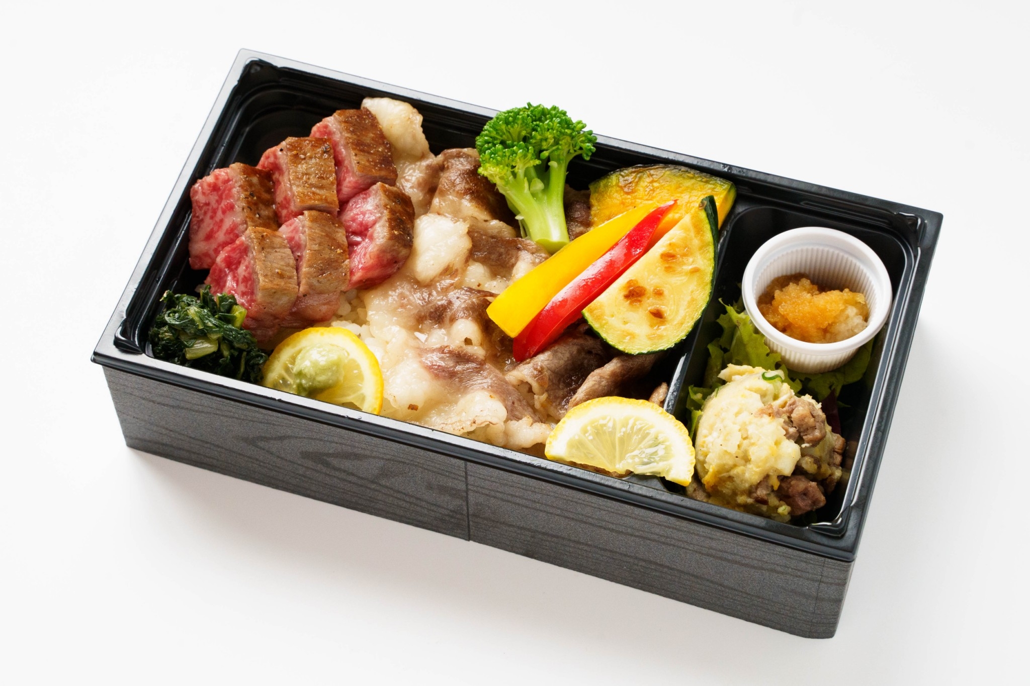 広島牛 特上ロースステーキ&焼肉重